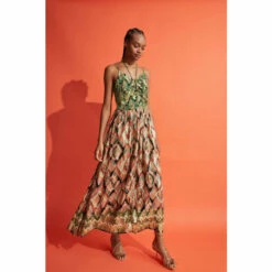 Warehouse Petite Sparkle Ruched Border Print Midi Dress For Female -Warehouse Sales Store unnamed file 2731