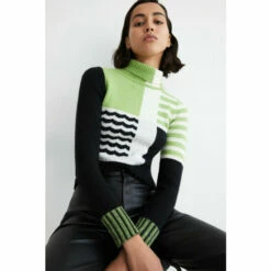 Warehouse Colourblock Stripe Jacquard Jumper For Female -Warehouse Sales Store unnamed file 2741