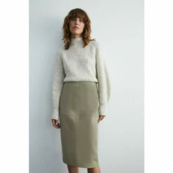 Warehouse Easy Faux Leather Pencil Skirt For Female -Warehouse Sales Store unnamed file 275