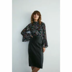 Warehouse Easy Faux Leather Pencil Skirt For Female -Warehouse Sales Store unnamed file 276