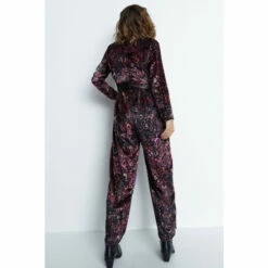 Warehouse Petite Paisley Velvet Devore Plunge Jumpsuit For Female -Warehouse Sales Store unnamed file 2768