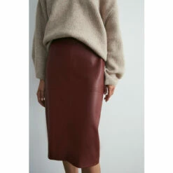 Warehouse Easy Faux Leather Pencil Skirt For Female -Warehouse Sales Store unnamed file 277