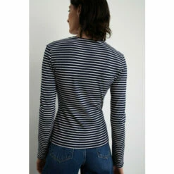 Warehouse Cotton Stripe Crew Neck Long Sleeve Top For Female -Warehouse Sales Store unnamed file 2773