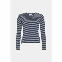 Warehouse Cotton Stripe Crew Neck Long Sleeve Top For Female -Warehouse Sales Store unnamed file 2774