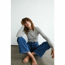 Warehouse Cotton Stripe Crew Neck Long Sleeve Top For Female -Warehouse Sales Store unnamed file 2776