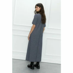 Warehouse Striped Clean Cotton Trapeze Midi Dress For Female -Warehouse Sales Store unnamed file 2785