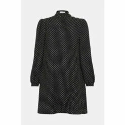 Warehouse Petite Pinspot Crystal Button Mini Dress For Female -Warehouse Sales Store unnamed file 2799