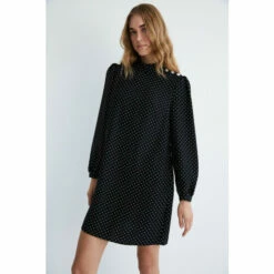 Warehouse Petite Pinspot Crystal Button Mini Dress For Female -Warehouse Sales Store unnamed file 2800