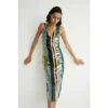 Warehouse Petite Sequin Stripe Cut Out Back Midi Dress For Female