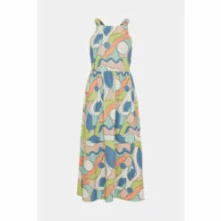 Warehouse Petite Textured Abstract Cross Back Midi Dress For Female -Warehouse Sales Store unnamed file 2809