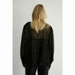 Warehouse Plus Size Sparkle High Neck Puff Sleeve Top For Female -Warehouse Sales Store unnamed file 2818