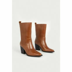 Warehouse Real Leather Mid Calf Western Boot For Female -Warehouse Sales Store unnamed file 2846