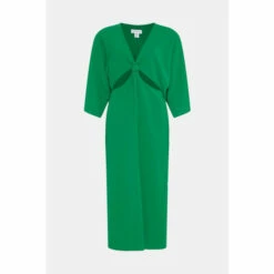 Warehouse Crepe Knot Cut Out Midii Dress For Female -Warehouse Sales Store unnamed file 2880