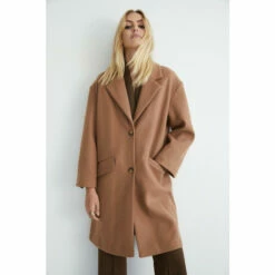 Warehouse Single Breasted Relaxed Tailored Coat For Female -Warehouse Sales Store unnamed file 290