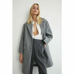 Warehouse Single Breasted Relaxed Tailored Coat For Female -Warehouse Sales Store unnamed file 291