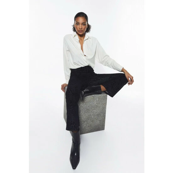 Warehouse Denim Velvet Flocked Animal Jeans For Female 4 Warehouse Denim Velvet Flocked Animal Jeans For Female - Image 2