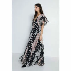 Warehouse Mixed Spot Chiffon Maxi Dress For Female -Warehouse Sales Store unnamed file 2929