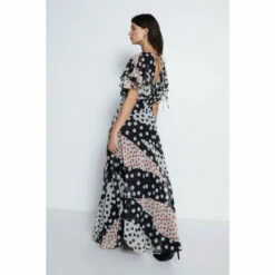 Warehouse Mixed Spot Chiffon Maxi Dress For Female -Warehouse Sales Store unnamed file 2931