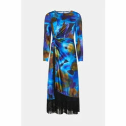 Warehouse WH X Kimberley Burrows Fringing Detail Midi Dress For Female -Warehouse Sales Store unnamed file 2948