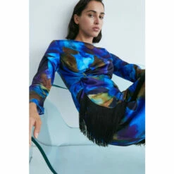 Warehouse WH X Kimberley Burrows Fringing Detail Midi Dress For Female -Warehouse Sales Store unnamed file 2949