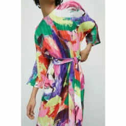 Warehouse Printed Plisse Batwing Midi Dress For Female -Warehouse Sales Store unnamed file 298