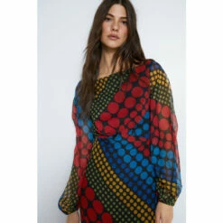 Warehouse Mixed Spot Printed Midi Dress For Female -Warehouse Sales Store unnamed file 2985