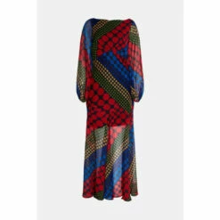 Warehouse Mixed Spot Printed Midi Dress For Female -Warehouse Sales Store unnamed file 2987