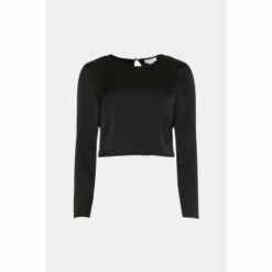 Warehouse Fringe Detail Satin Long Sleeve Top For Female -Warehouse Sales Store unnamed file 2999