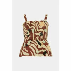 Warehouse Tiger Poplin Shirred Bodice Cami For Female -Warehouse Sales Store unnamed file 3015