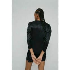 Warehouse Satin Long Sleeve Wrap Mini Slip Dress For Female -Warehouse Sales Store unnamed file 3019