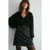 Warehouse Tweed Pelmet Skirt With Crystal Buttons For Female