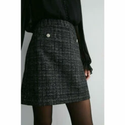 Warehouse Tweed Pelmet Skirt With Crystal Buttons For Female -Warehouse Sales Store unnamed file 3029