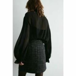 Warehouse Tweed Pelmet Skirt With Crystal Buttons For Female -Warehouse Sales Store unnamed file 3030