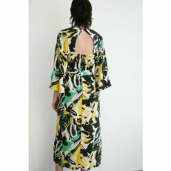 Warehouse Abstract Floral Belted Midi Dress For Female -Warehouse Sales Store unnamed file 3047