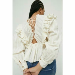 Warehouse Plus Size Frill Front Lace Up Back Blouse For Female 9 Warehouse Plus Size Frill Front Lace Up Back Blouse For Female -Warehouse Sales Store unnamed file 3082