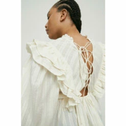 Warehouse Plus Size Frill Front Lace Up Back Blouse For Female 11 Warehouse Plus Size Frill Front Lace Up Back Blouse For Female -Warehouse Sales Store unnamed file 3084