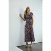 Warehouse Velvet Devore Ruffle Sleeve Maxi Dress For Female