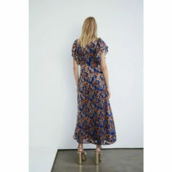 Warehouse Velvet Devore Ruffle Sleeve Maxi Dress For Female -Warehouse Sales Store unnamed file 3093