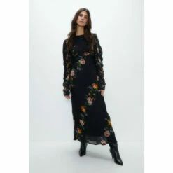 Warehouse Kara Rose Chiffon Diamante Detail Maxi Dress For Female -Warehouse Sales Store unnamed file 3104