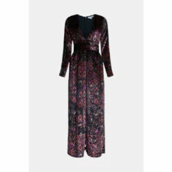 Warehouse Paisley Velvet Devore Plunge Jumpsuit For Female -Warehouse Sales Store unnamed file 3120