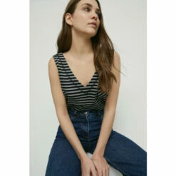 Warehouse Striped Pique Pocket Vest For Female -Warehouse Sales Store unnamed file 3132