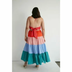 Warehouse Plus Size Rainbow Strappy Maxi Dress For Female -Warehouse Sales Store unnamed file 3192