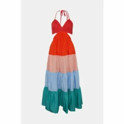 Warehouse Plus Size Rainbow Strappy Maxi Dress For Female -Warehouse Sales Store unnamed file 3193