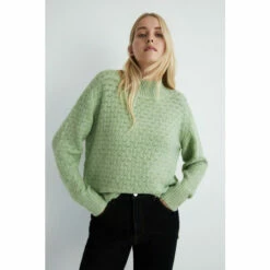 Warehouse Soft Honeycomb Stitch Funnel Jumper For Female -Warehouse Sales Store unnamed file 3200