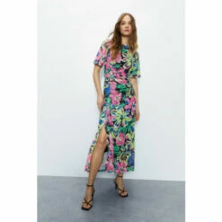 Warehouse Printed Sequin Ruched Side Midi Dress For Female -Warehouse Sales Store unnamed file 3203