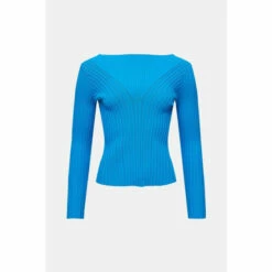 Warehouse Rib Pointelle Long Sleeve Knit Jumper For Female -Warehouse Sales Store unnamed file 3296