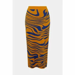 Warehouse Tiger Jacquard Knit Midi Skirt For Female -Warehouse Sales Store unnamed file 3309