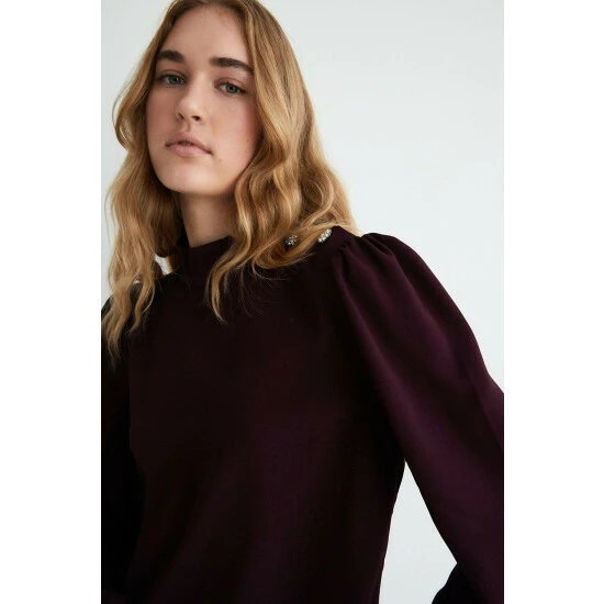 Warehouse Crystal Button Mini Shift Dress For Female 4 Warehouse Crystal Button Mini Shift Dress For Female - Image 2