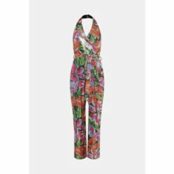 Warehouse Printed Sequin Halter Neck Wrap Jumpsuit For Female -Warehouse Sales Store unnamed file 333