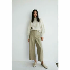 Warehouse Faux Leather Wide Crop Trouser For Female -Warehouse Sales Store unnamed file 3333